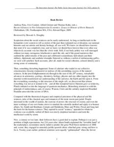 The Innovation Journal: The Public Sector Innovation Journal, Vol. 15(2), article 15.  Book Review Andreas Pyka, Uwe Cantner, Alfred Greiner and Thomas Kuhn, (eds.). Recent Advances in Neo-Schumpeterian Economics: Essays