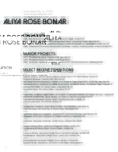long island city, nywww.aliyarosebonar.com  ALIYA ROSE BONAR EDUCATION