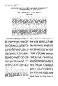 Journal of Personality and Social Psychology 1973, Vol. 25, No. 1, 109-H6 LEARNED HELPLESSNESS AND REINFORCEMENT RESPONSIBILITY IN CHILDREN CAROL S. DWECK1 AND N. DICKON REPPUCCI Yale University