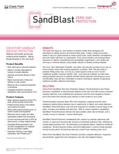 Check Point SandBlast Zero-Day Protection  CHECK POINT SANDBLAST ZERO-DAY PROTECTION Detects and blocks previously undiscovered malware, taking