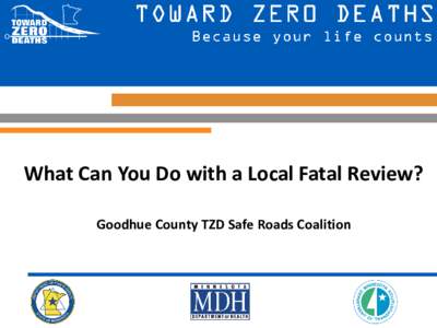 What Can You Do with a Local Fatal Review? Goodhue County TZD Safe Roads Coalition Why Fatal Reviews? Crash Video http://www.idsweb.me.umn.edu/minnesota/crashes