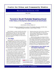 Toronto’s South Parkdale Neighbourhood