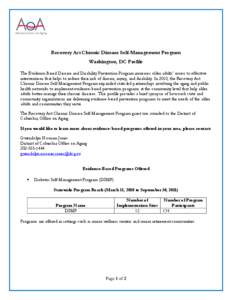 Evidence-Based Program Washington, DC State Profile