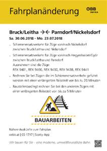 Fahrplanänderung Bruck/Leitha  Parndorf/Nickelsdorf SaMo   