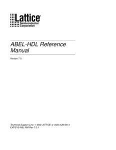 ABEL-HDL Reference Manual Version 7.0