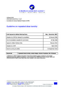 Toxicology / Committee for Medicinal Products for Human Use / Aspirin / Toxicity / Pre-clinical development / Animal testing / Pharmacology / Science / Medicine / Scientific method