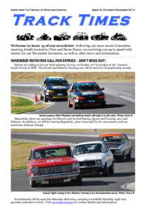 News from The Festival of Sporting Cars Inc  Issue15. October/November 2014 Track Times