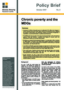 Policy Brief October 2007 No. 6  Chronic poverty and the