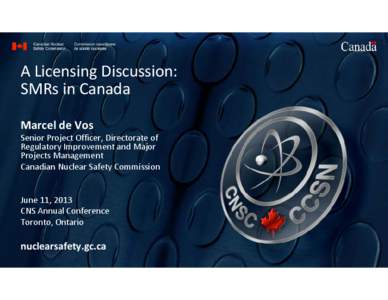 A Licensing Discussion: SMRs in Canada - CNS Annual Conference