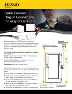 Quick Connect Plug-In Connectors for easy installation. Introducing STANLEY Quick Connect pre-wired plug-in connectors. The plug-in connectors provide a simple and secure