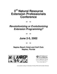 rd  3 Natural Resource Extension Professionals Conference