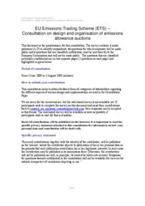 Emissions trading / Carbon finance / Climate change in the European Union / European Union Emission Trading Scheme / Auction / CRC Energy Efficiency Scheme / New Zealand Emissions Trading Scheme / Climate change policy / Climate change / Environment