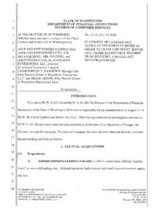 Ashland Enterprises Limited dba Ashland Enterprises Ltd; ABL Management; ABL Funding; ABLFunding.com; Blackthorn Enterprises, LLC; Christopher T. Kamberis; Brian Liston - Statement of Charges - C[removed]SCO1