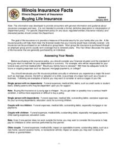 Illinois Insurance Facts Illinois Department of Insurance Buying Life Insurance  Updated