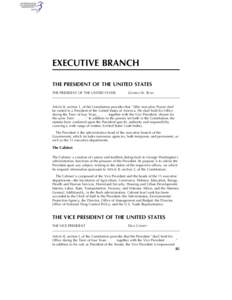 EXECUTIVE BRANCH THE PRESIDENT OF THE UNITED STATES THE PRESIDENT OF THE UNITED STATES GEORGE W. BUSH