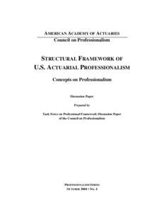 Actuarial professionalism (October 2004)