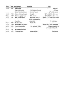 DATEOPP. ITEM/OFFER DET Rally Towel Magnet Schedule