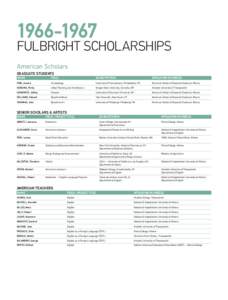 [removed]Fulbright Scholarships American Scholars Graduate Students NAME