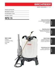 Rückensprühgerät Backpack sprayer Pulvérisateur à dos Pompa a zaino  RPD 15