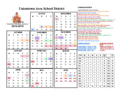 CALENDAR OF EVENTS  Uniontown Area School District 6