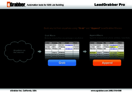 eGrabber  LeadGrabber Pro Automation tools for B2B List Building