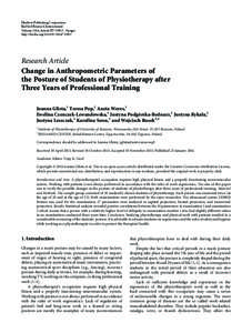 Change in Anthropometric Parameters of the Posture of Students of Physiotherapy after Three Years of Professional Training