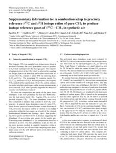 Manuscript prepared for Atmos. Meas. Tech. with version 4.2 of the LATEX class copernicus.cls. Date: 18 September 2012 Supplementary information to: A combustion setup to precisely reference δ 13C and δ 2H isotope rati