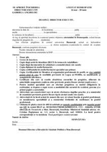 SE APROBĂ ÎNSCRIEREA DIRECTOR EXECUTIV GABRIELA ANGHELOIU ATESTAT HOMEOPATIE 16 mai – 20 iunie