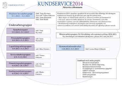 Närservice tillsammans Projektets huvudarbetsgrupp[removed] – [removed]Ordf. Tarja Hyvönen Vice ordf. Teemu Eriksson