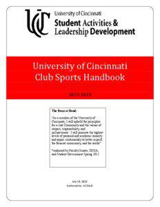 University of Cincinnati                    Club Sports Handbook