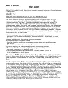 Detroit WWTP NPDES Fact Sheet