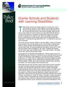 Policy Brief - Charter Schools and Students with LD