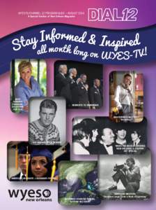 WYES-TV/Channel 12 Program Guide ~ August 2014 A Special Section of New Orleans Magazine S  r