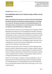 Initiative Gesundheitsstandort Bad Homburg c/o medandmore communication GmbH Friedberger Straße 2 │61350 Bad Homburg Tel.: ( │Fax: (Mail:  │www.gesund-hg.de