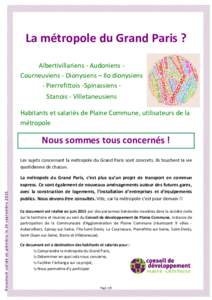 Le Grand Paris Tous concernés 24 sept 15