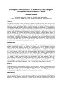 Evaluation of the NOAA-14 Microwave Sounding Unit by a Pitch Maneuver