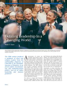 30  Defining Leadership In a Changing World Robin V. Sears