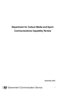 Department for Culture /  Media and Sport / English art / English culture / English media / Sport in England / England / Internal communications / Central Intelligence Agency / Director of communications / Management / United Kingdom / British media