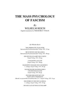 The Mass Psychology of Fascism