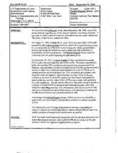 BULLETIN[removed]Date: September 24, 1999 I  U.S. Department of Labor