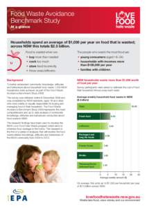 Love Food Hate Waste partner: Food Waste Avoidance Benchmark Study[removed]At a glance : Web Colour