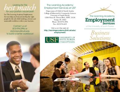 best match Looking for the The Learning Academy Employment Services at USF