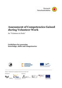 Assessment of Competencies Gained during Volunteer Work for “Volunteers in Parks” Guidelines for assessing knowledge, skills and competencies