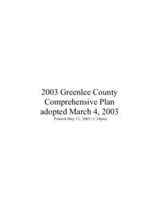 2003 Greenlee County Comprehensive Plan adopted March 4, 2003 Printed May 11, [removed]:34pm)  Table of Contents