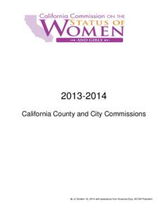 [removed]California County and City Commissions As of October 16, 2014 with assistance from Suzanne Doty, ACCW President  Contents