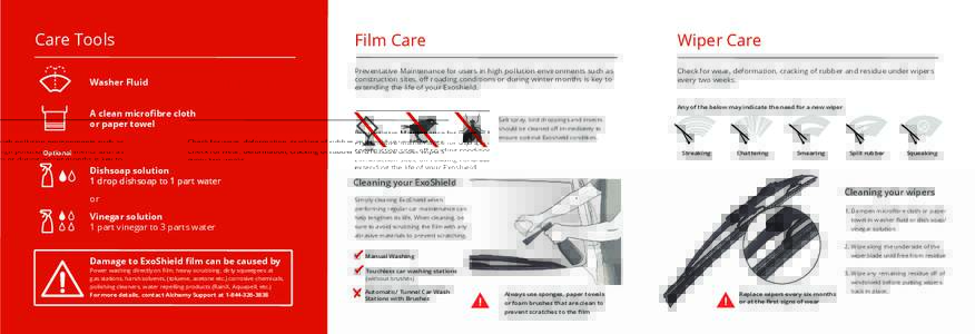 Care Tools Washer Fluid Film Care  Wiper Care