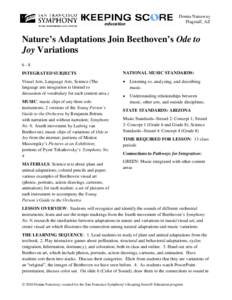 Donna Natseway Flagstaff, AZ Nature’s Adaptations Join Beethoven’s Ode to Joy Variations 6-8