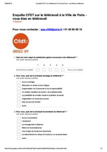 Enquête CFDT sur le télétravail à la Vi...- agents en télétravail - Google Forms