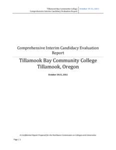 Tillamook Bay Community College Evaluation Report