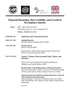 Financial Deepening, Macro-Stability, and Growth in Developing Countries; September 24, 2012